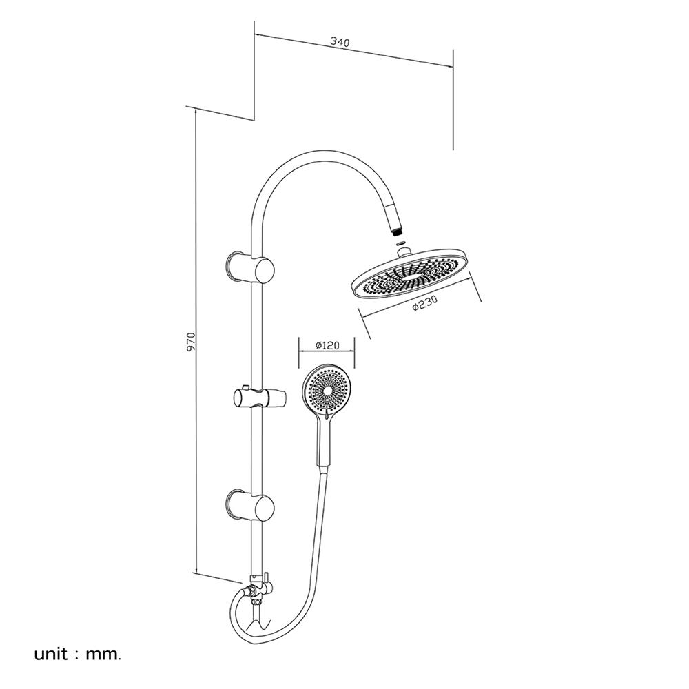 ฝักบัว RAIN SHOWER DONMARK GL-9109 สีโครม