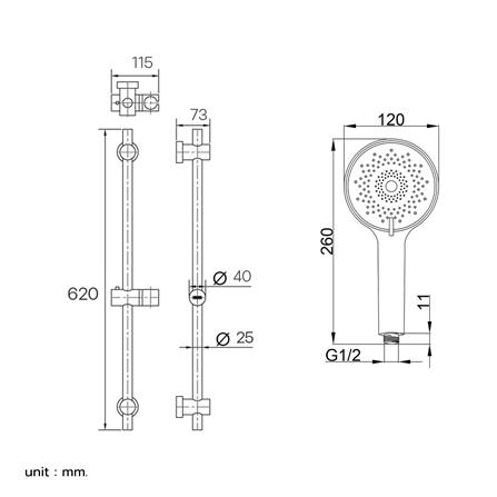 ฝักบัวราวเลื่อน DONMARK GL-9503_2