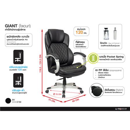 เก้าอี้สำนักงาน U-RODECOR GIANT สีดำ_12