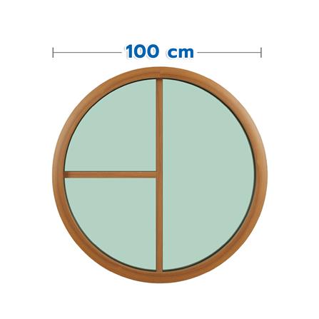 ช่องแสงหน้าต่างอะลูมิเนียม วงกลม KPA 3 ฟัก 100x100 ซม. สีลายไม้_0