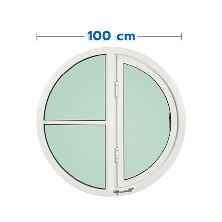 ช่องแสงหน้าต่าง อะลูมิเนียม วงกลม บานเปิด KPA 2 ฟัก 100x100 ซม. สีขาว_0