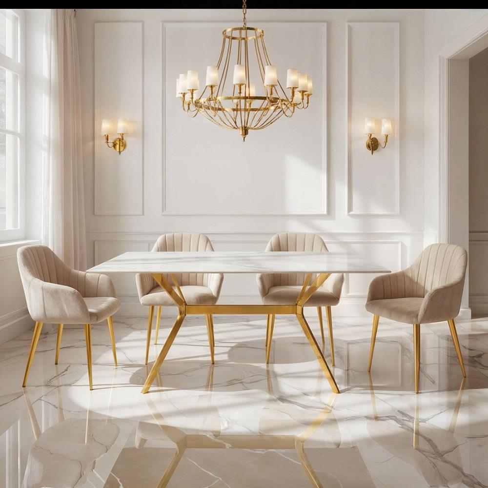 ชุดโต๊ะทานข้าว 4 ที่นั่ง SB FURNITURE LISVIE&LECTURE-PLUS 59064068 สีขาว