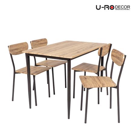 ชุดโต๊ะทานข้าว 4 ที่นั่ง U-RODECOR STELLA 000002191 สีน้ำตาล_4
