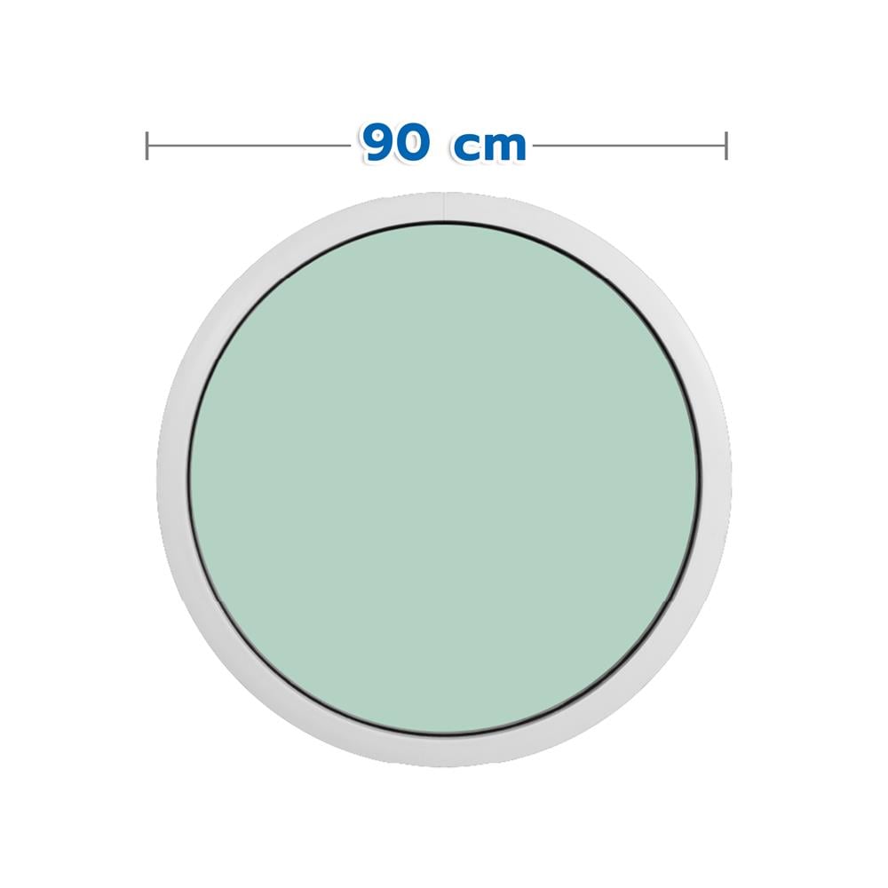 ช่องแสงหน้าต่างอะลูมิเนียม วงกลม KPA 90x90 ซม. สีขาว