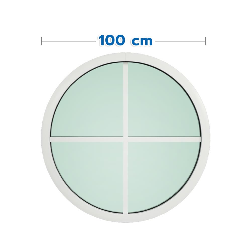 ช่องแสงหน้าต่างอะลูมิเนียม วงกลม KPA 4 ฟัก 100x100 ซม. สีขาว