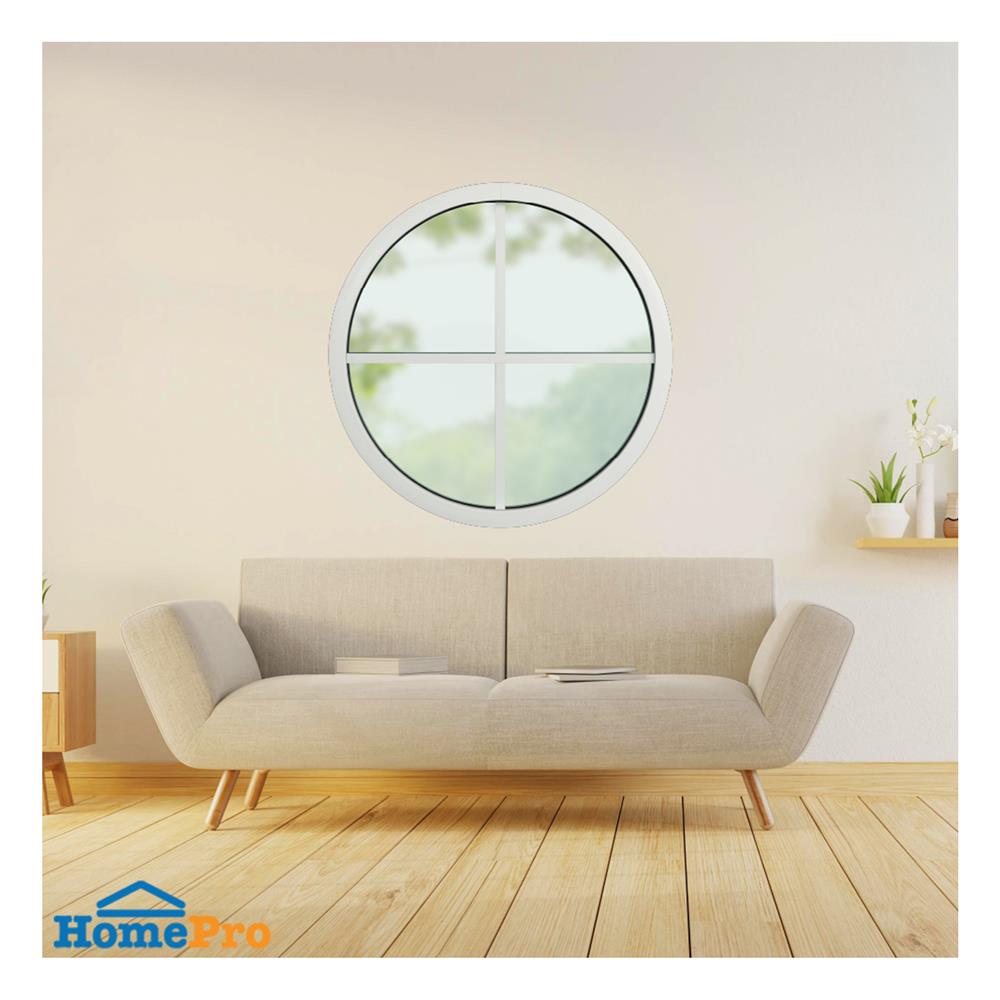 ช่องแสงหน้าต่างอะลูมิเนียม วงกลม KPA 4 ฟัก 100x100 ซม. สีขาว