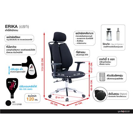 เก้าอี้สำนักงาน U-RODECOR ERIKA สีดำ_17