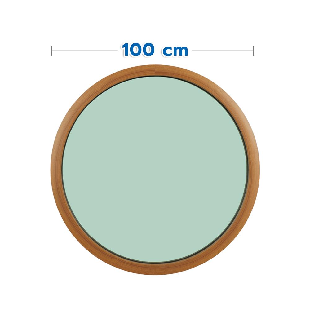 ช่องแสงหน้าต่างอะลูมิเนียม วงกลม KPA 100x100 ซม. สีลายไม้