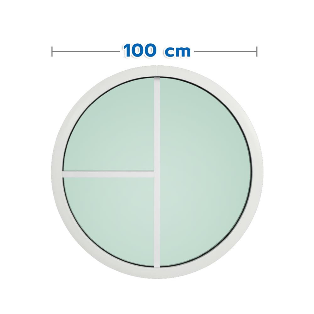 ช่องแสงหน้าต่างอะลูมิเนียม วงกลม KPA 3 ฟัก 100x100 ซม. สีขาว