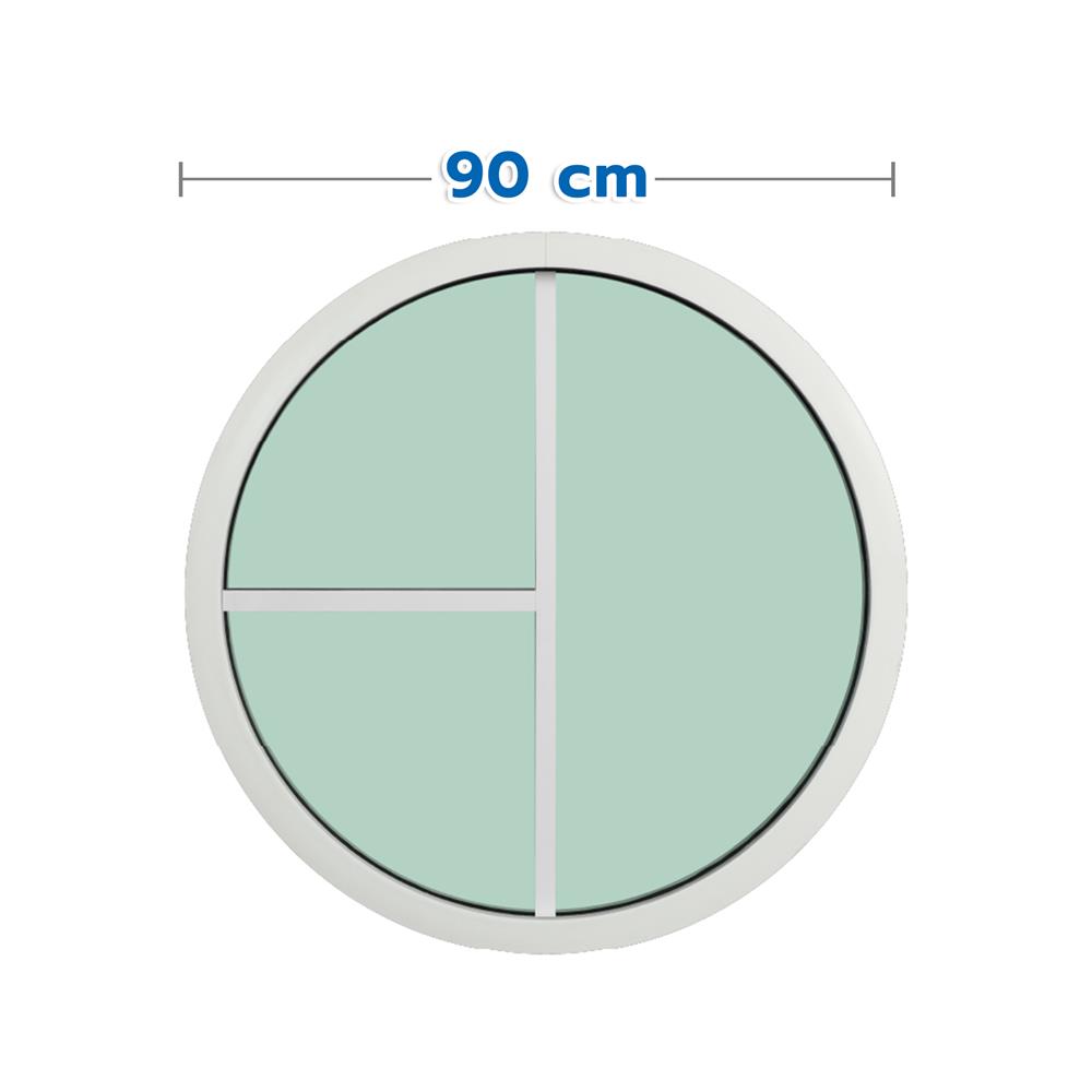 ช่องแสงหน้าต่างอะลูมิเนียม วงกลม KPA 3 ฟัก 90x90 ซม. สีขาว