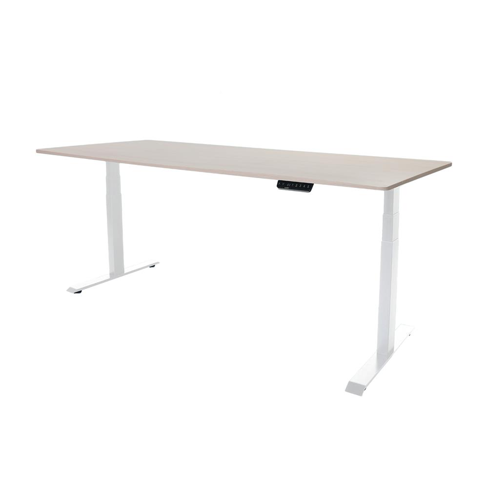 โต๊ะปรับระดับไฟฟ้า BEWELL TBS01-TOP08 180 ซม. สีขาว/น้ำตาล