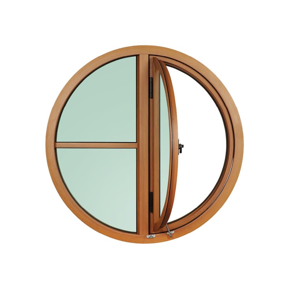 ช่องแสงหน้าต่างอะลูมิเนียม วงกลม บานเปิด KPA 2 ฟัก 100x100 ซม. สีลายไม้