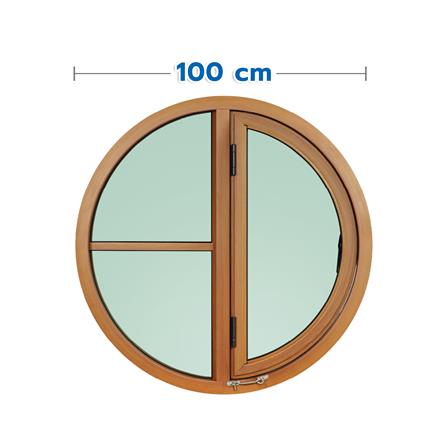 ช่องแสงหน้าต่างอะลูมิเนียม วงกลม บานเปิด KPA 2 ฟัก 100x100 ซม. สีลายไม้_0