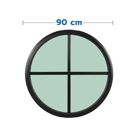 ช่องแสงหน้าต่างอะลูมิเนียม วงกลม KPA 4 ฟัก 90x90 ซม. สีดำ_0