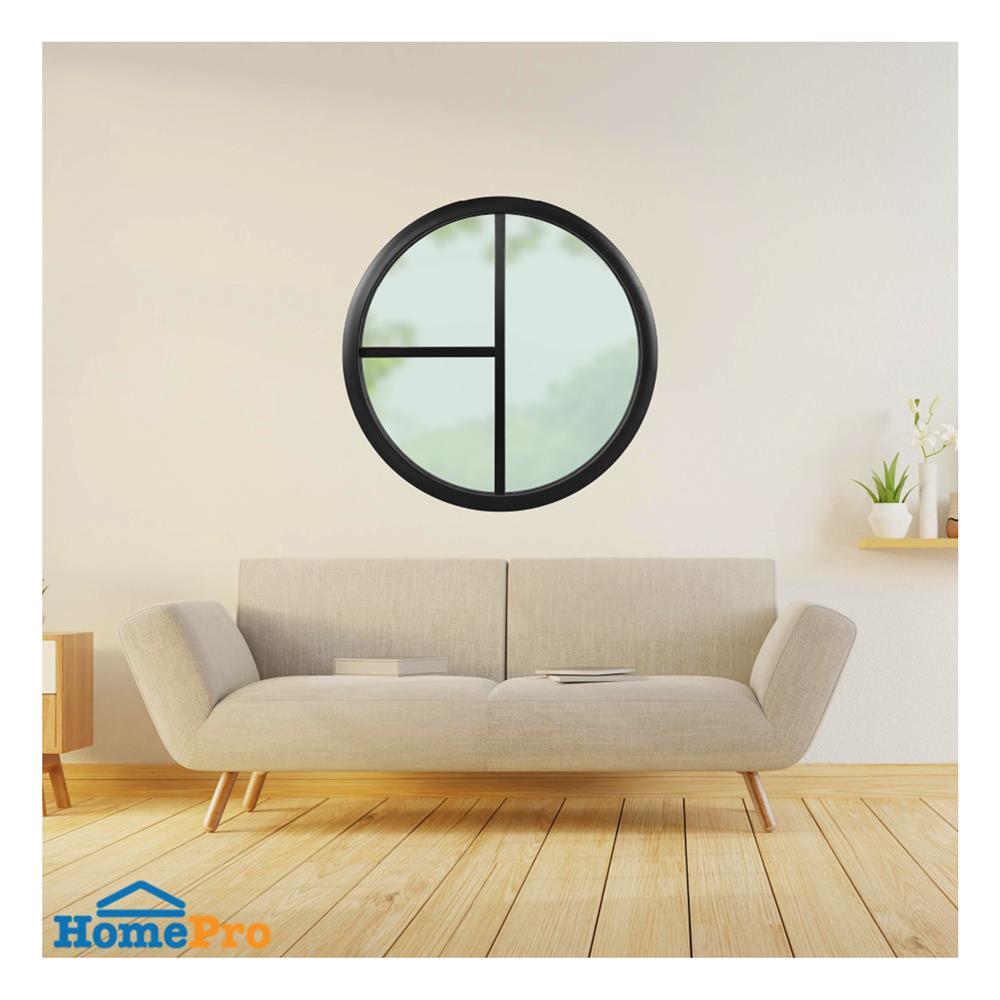 ช่องแสงหน้าต่างอะลูมิเนียม วงกลม KPA 3 ฟัก 90x90 ซม. สีดำ