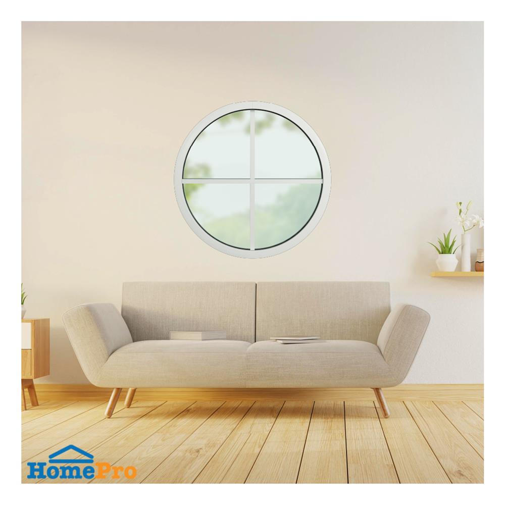 ช่องแสงหน้าต่างอะลูมิเนียม วงกลม KPA 4 ฟัก 90x90 ซม. สีขาว