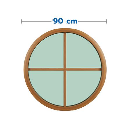 ช่องแสงหน้าต่างอะลูมิเนียม วงกลม KPA 4 ฟัก 90x90 ซม. สีลายไม้_0