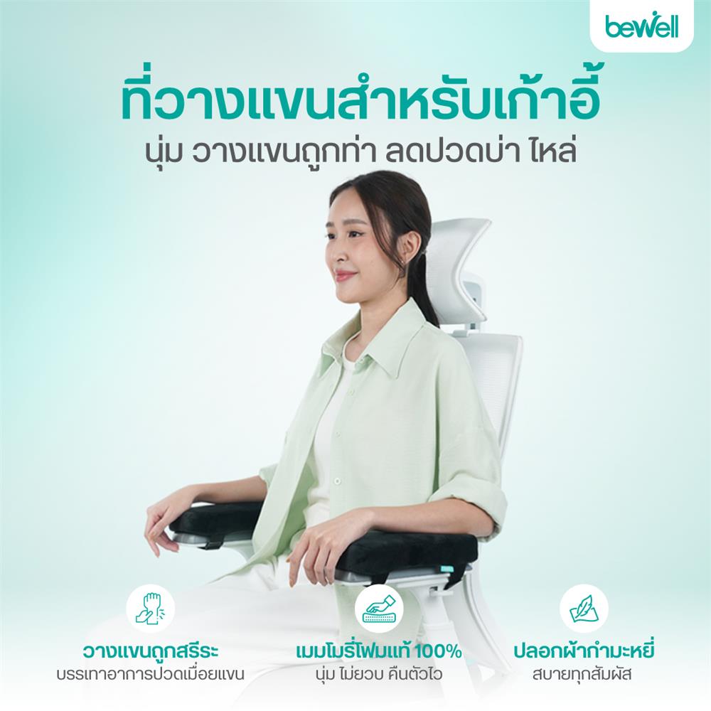 ที่วางแขนเก้าอี้ BEWELL AR-02 สีดำ