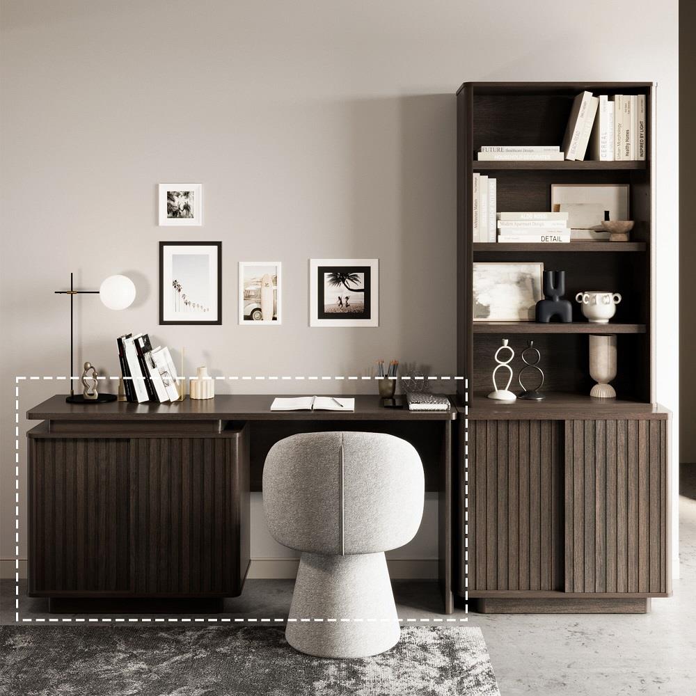 โต๊ะเครื่องแป้ง (ที่นั่งขวา) SB FURNITURE NOIR 19237996 160 ซม. สีไม้เข้ม