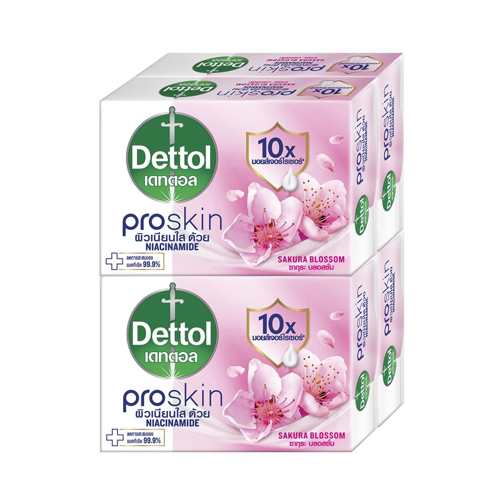 สบู่ก้อน DETTOL PROSKIN ซากุระ บลอสซั่ม 60 กรัม (แพ็ก 4 ชิ้น)