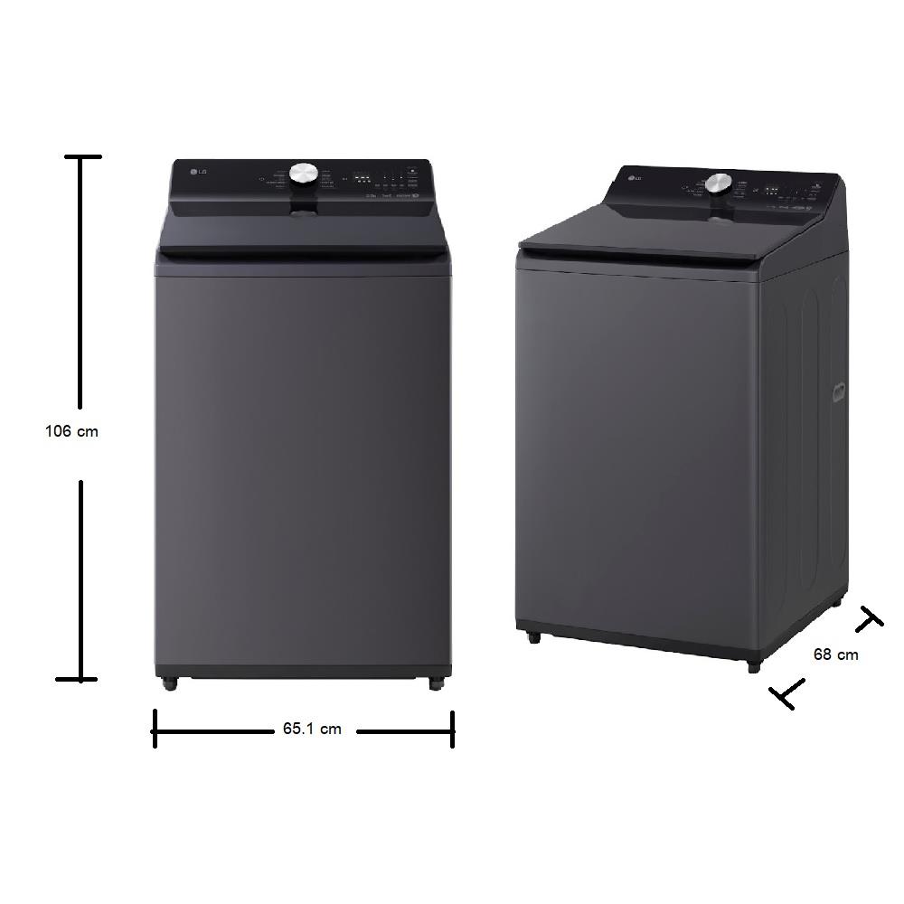 เครื่องซักผ้าฝาบน LG TX2522DT5G 22 กก. 800 RPM อินเวอร์เตอร์ สีดำ