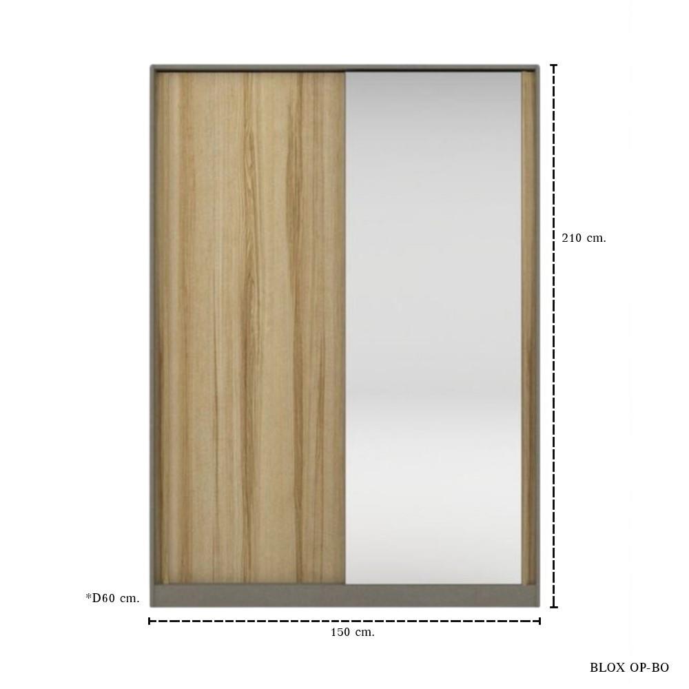 ตู้เสื้อผ้าบานเลื่อน KONCEPT BLOX 19222837 150 ซม. สีลินเบิร์กโอ๊ค