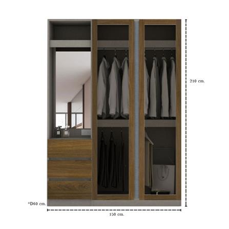 ตู้เสื้อผ้า 2 บานเปิด KONCEPT BLOX 59057385 150 ซม. สีเลกาโต้_4