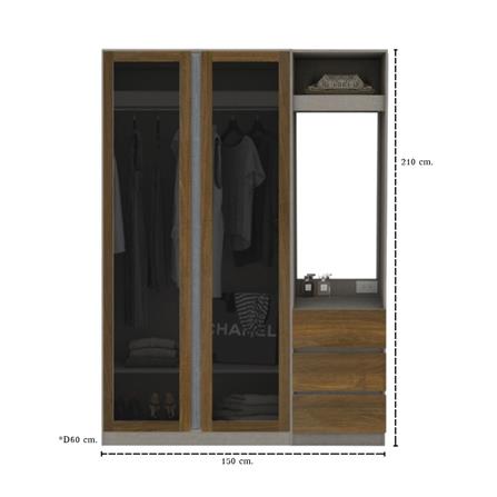 ตู้เสื้อผ้า 2 บานเปิด KONCEPT BLOX 59058145 150 ซม. สีเลกาโต้_4