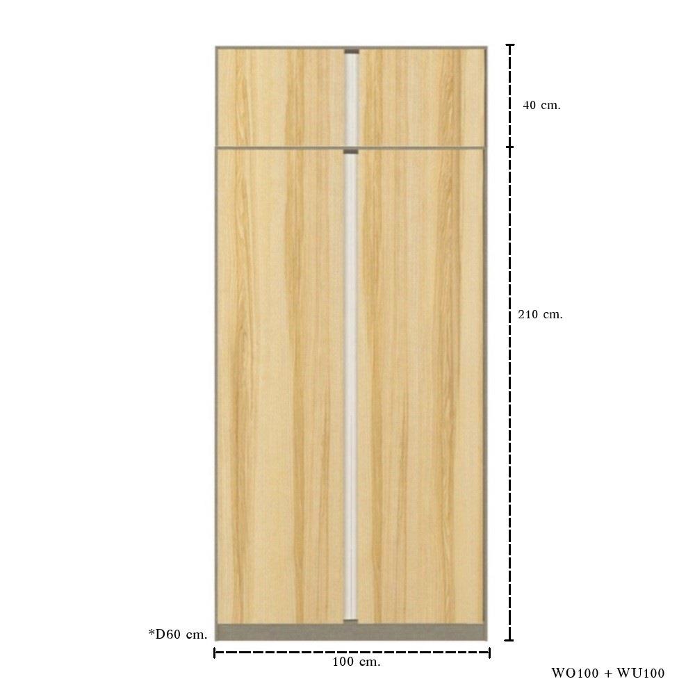 ตู้เสื้อผ้า 2 บานเปิด KONCEPT BLOX 59061616 100 ซม. สีลินเบิร์กโอ๊ค