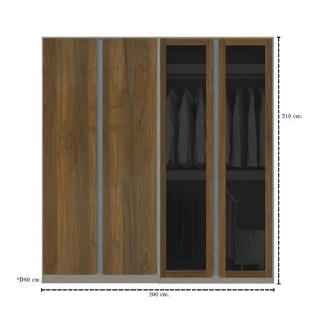 ตู้เสื้อผ้า 4 บานเปิด KONCEPT BLOX 59058156 200 ซม. สีเลกาโต้_4