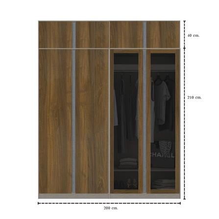 ตู้เสื้อผ้า 4 บานเปิด KONCEPT BLOX 59060179 200 ซม. สีเลกาโต้_5