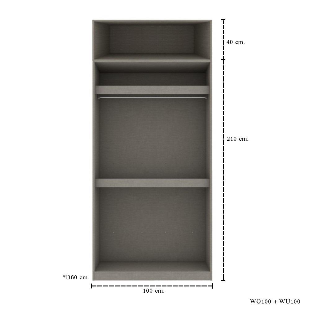 ตู้เสื้อผ้า 2 บานเปิด KONCEPT BLOX 59061623 100 ซม. สีลินเบิร์กโอ๊ค