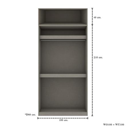 ตู้เสื้อผ้า 2 บานเปิด KONCEPT BLOX 59061622 100 ซม. สีขาว_4