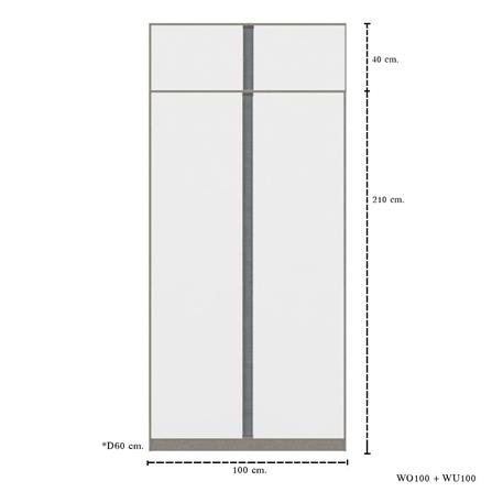 ตู้เสื้อผ้า 2 บานเปิด KONCEPT BLOX 59061622 100 ซม. สีขาว_3