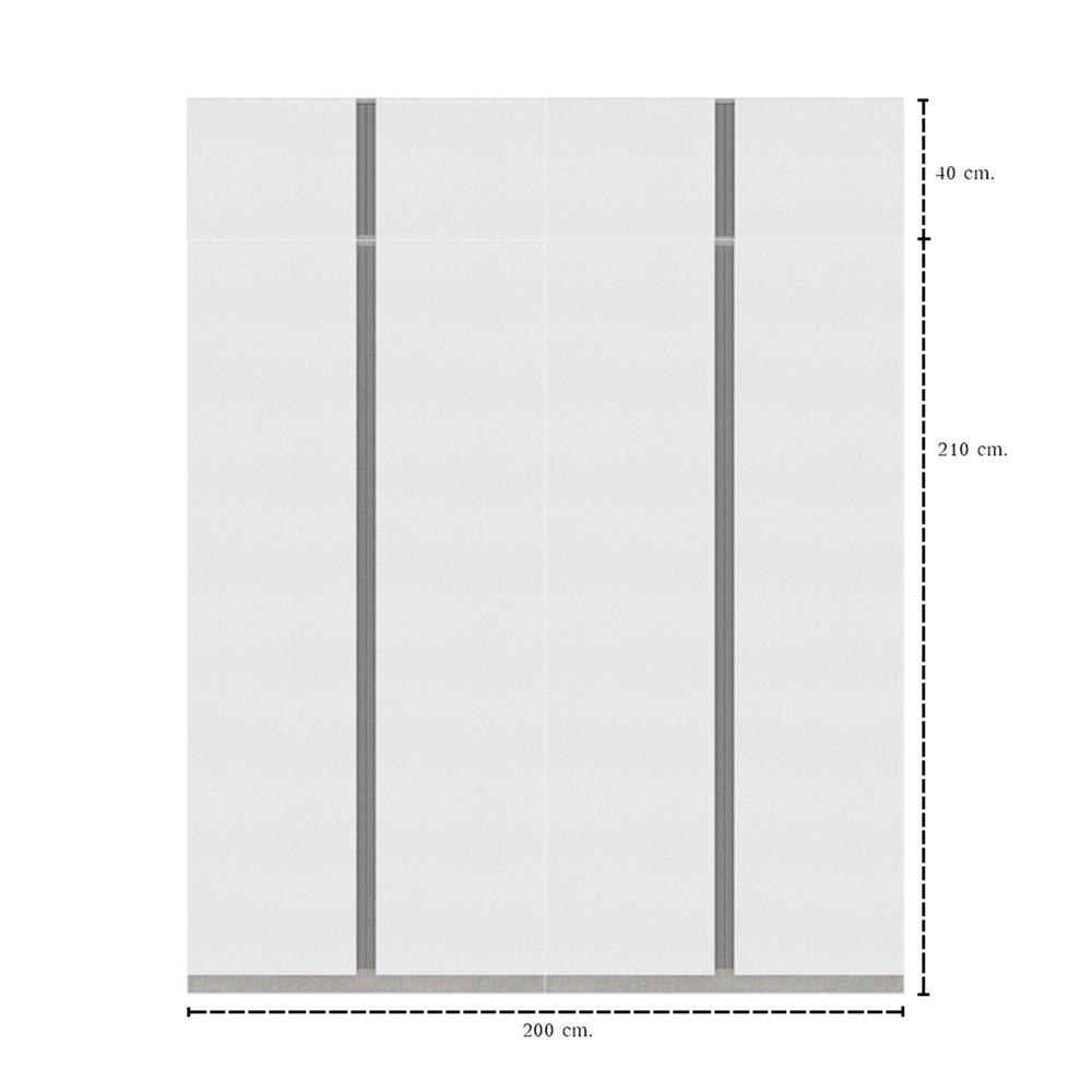ตู้เสื้อผ้า 4 บานเปิด KONCEPT BLOX 59060175 200 ซม. สีขาว