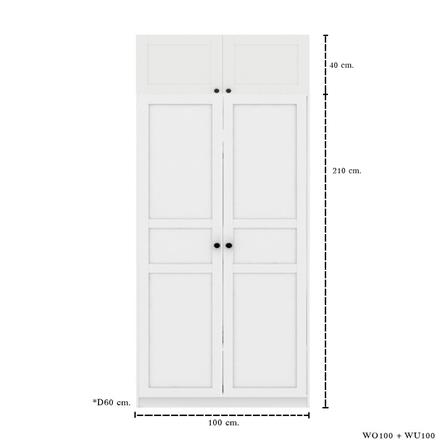 ตู้เสื้อผ้า 2 บานเปิด KONCEPT BLOX 59061624 100 ซม. สีขาว_3