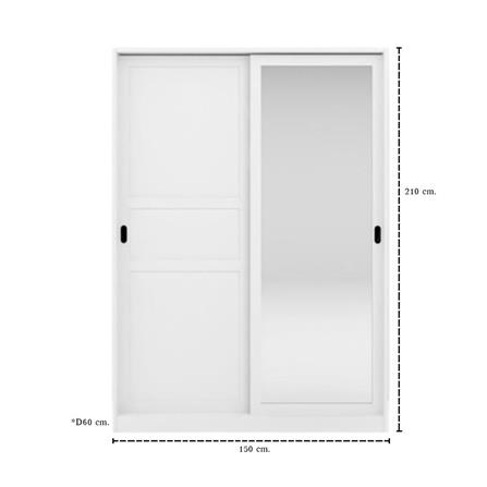 ตู้เสื้อผ้าบานเลื่อน KONCEPT BLOX 19222838 150 ซม. สีขาว_2