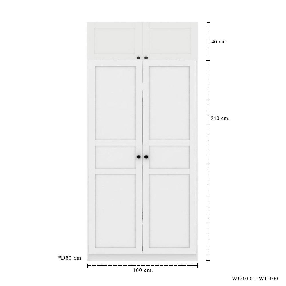 ตู้เสื้อผ้า 2 บานเปิด KONCEPT BLOX 59061617 100 ซม. สีขาว