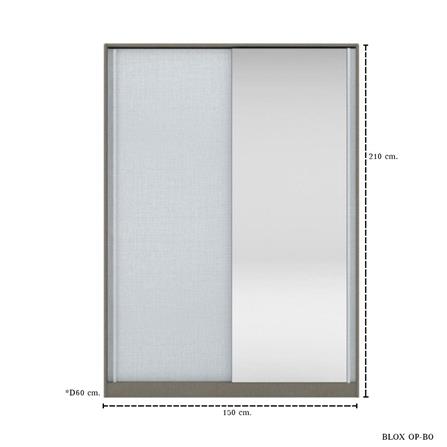 ตู้เสื้อผ้าบานเลื่อน KONCEPT BLOX 19222836 150 ซม. สีขาว_2