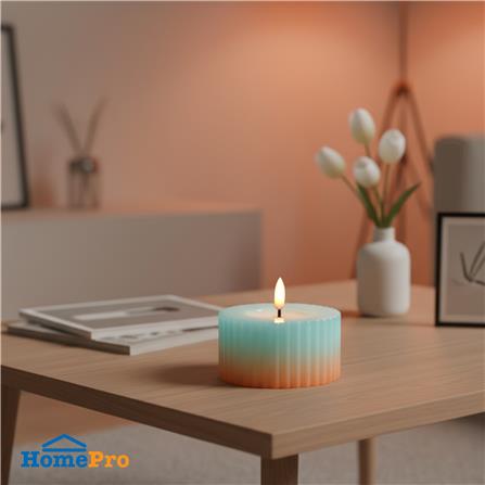 เทียนตกแต่ง LED CLAIRE WAVY 5 ซม. สีฟ้า/ส้ม_3