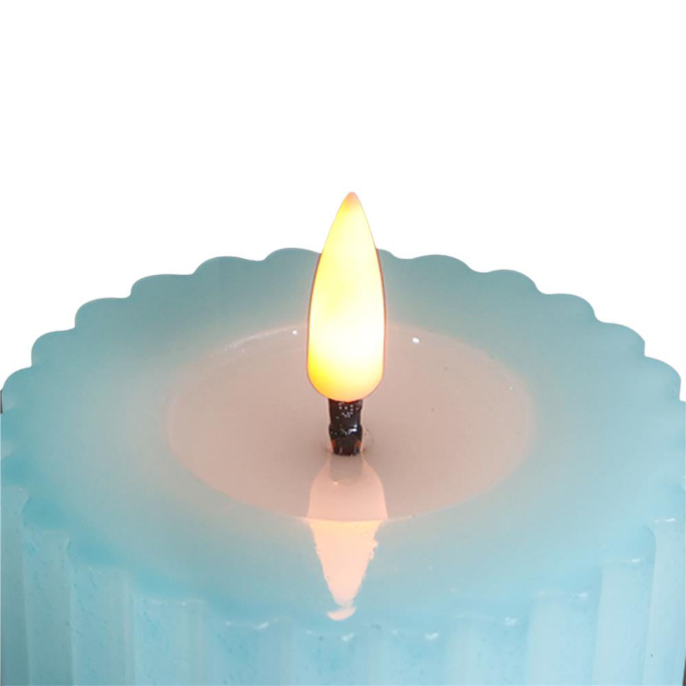 เทียนตกแต่ง LED CLAIRE WAVY 3.5 ซม. สีฟ้า