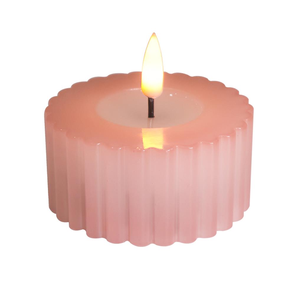 เทียนตกแต่ง LED CLAIRE WAVY 3.5 ซม. สีชมพู