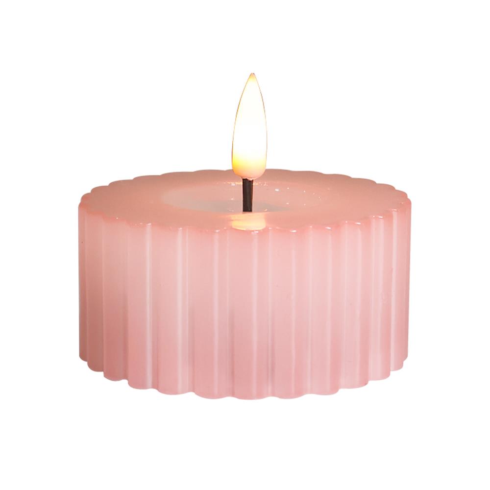 เทียนตกแต่ง LED CLAIRE WAVY 3.5 ซม. สีชมพู