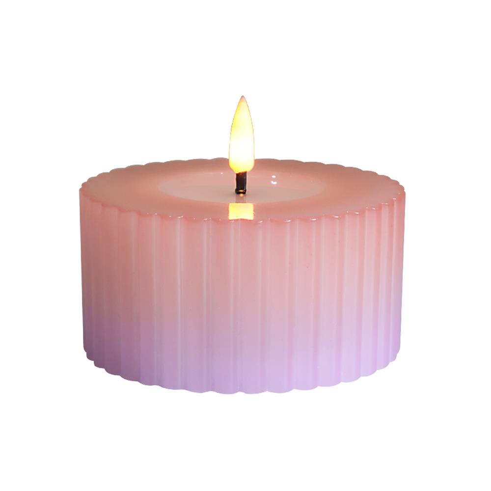 เทียนตกแต่ง LED CLAIRE WAVY 5 ซม. สีชมพู/ม่วง