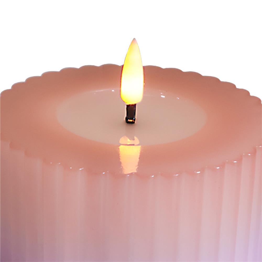 เทียนตกแต่ง LED CLAIRE WAVY 5 ซม. สีชมพู/ม่วง