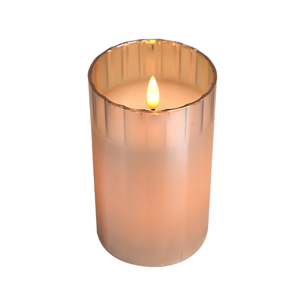 เทียนตกแต่ง LED ขอบสูง CLAIRE 12.5 ซม. สีเหลืองอำพัน