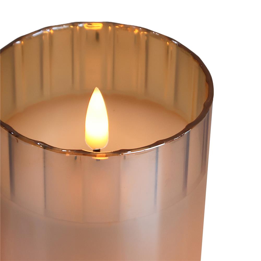 เทียนตกแต่ง LED ขอบสูง CLAIRE 12.5 ซม. สีเหลืองอำพัน