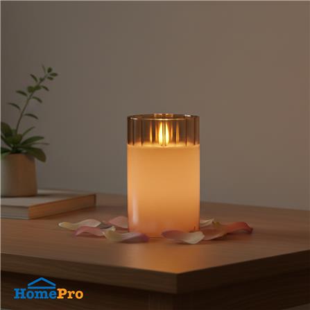 เทียนตกแต่ง LED ขอบสูง CLAIRE 12.5 ซม. สีเหลืองอำพัน_5