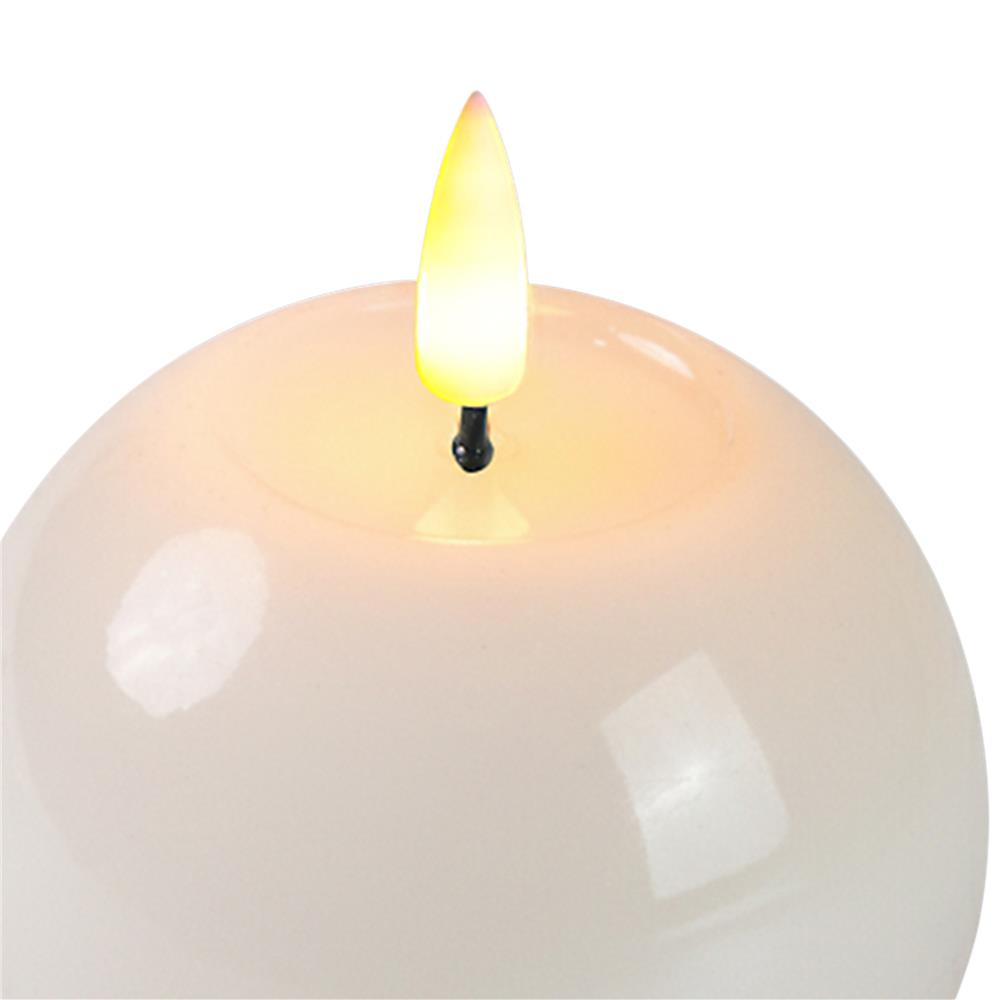 เทียนตกแต่ง LED ทรงกลม CLAIRE 7 ซม. สีขาว