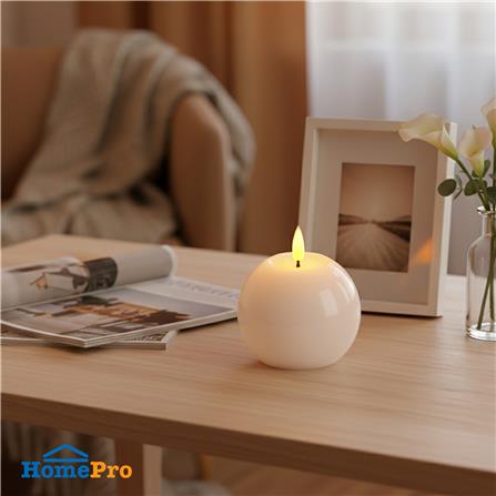 เทียนตกแต่ง LED ทรงกลม CLAIRE 7 ซม. สีขาว_3